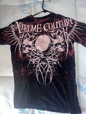 Xtreme Couture Men’s T-Shirt Bare Bones Black And Red